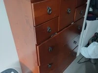 Double bed, can be dismantled by the owner, Small chest of drawers, Sh...