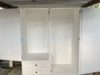 Hampton style wooden double wardrobe