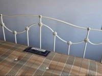 Queen mattress with broken down frame