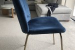 Nood Dining Chairs Dark Blue Velvet x 6