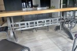 Table and 6 chairs four man lift. Table: 2m x 1m