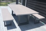 Outdoor dining table and 2 x benches