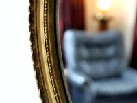 Oval gilt style vintage mirror