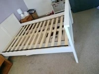 Double Bed frame - white with mattress