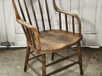 APRIL SALE >> Antique Spindle Back Arm Chair: Oak, or Elm and Ash