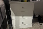 Queen sized mattress, Three drawer night stand