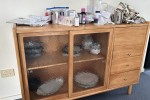 Queen bed, Dining table with chairs, Fridge, Sofa, Coffee table, Digit...