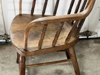 APRIL SALE >> Antique Spindle Back Arm Chair: Oak, or Elm and Ash