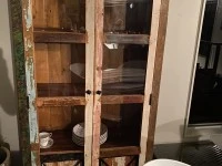 Glass fronted display cabinet and a small sidebiard, Sideboard