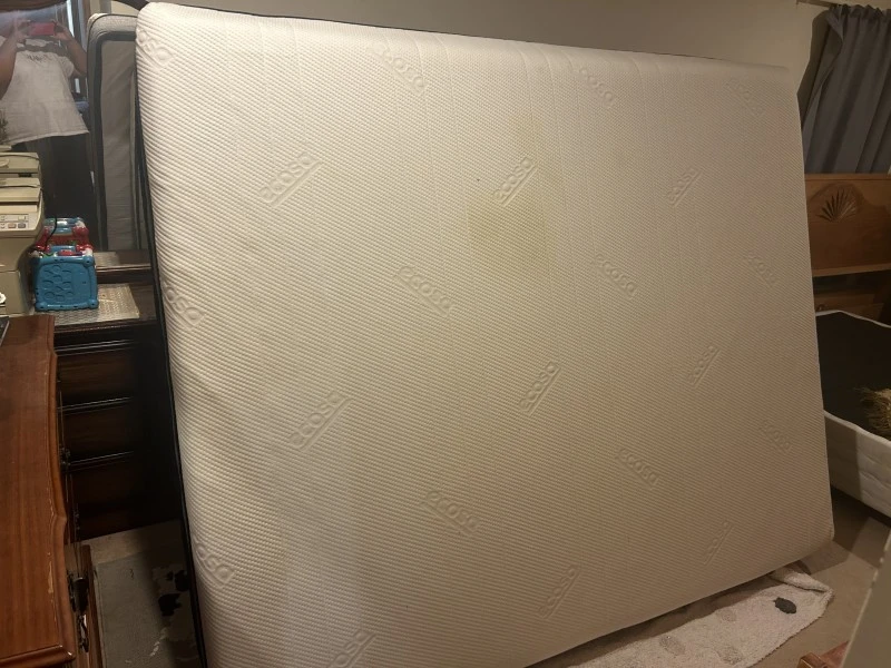 Queen mattress x1 and bed frame dismantled, x5 single foam mattresses
