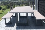 Outdoor dining table and 2 x benches