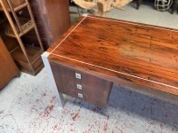 Mid Century Solid Brazilian Rosewood Chrome Frame Desk