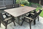 Oak glass cabinet, Outdoor wooden table and 6 wooden chairs