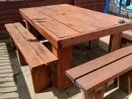 Outdoor Table and Benches, Benches, Benches