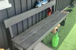 Outdoor Table and bench chairs, Workbench, Bookshelf, Cabinet 1/2, Cab...