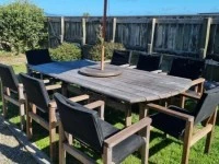 Kwilla outdoor 8 seater dining table and chairs