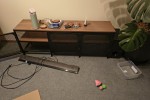 Queen bed, tv, tv cabinet, dresser, computer desk, moving boxes x 3, d...
