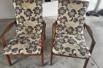 Two lightweight lounge chairs
