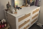 Queen Bed, Lowboy Dresser, Bedside Table, Queen Bed Headboard
