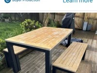 Outside table and 2 bench seats. The legs unbolt from the table. 1500 ...