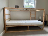 Organic mattress with IKEA Kura bed, kids single loft