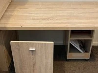 Loft bed with desk, chair & storage