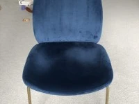 Nood Dining Chairs Dark Blue Velvet x 6