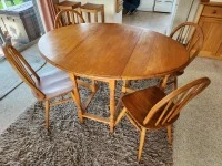 Dining Table and 4 Chairs, English Oak.