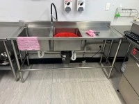 Stainless steel sink & bench unit on legs, same as above, so 2 units o...