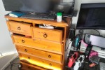 Double bed, Chest of drawers, Desk, Chair