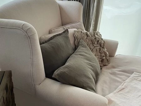Extra large linen armchair