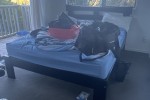 Queen bed and mattress, Queen bed and mattress, Fridge, Washing machin...