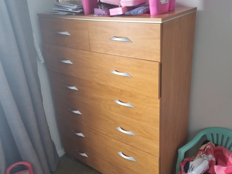 Single bad,sofa,  fridge, washing machine,  drawers