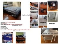 Double bed with bed frame, small table, Bed side table 1, Bed Side Tab...