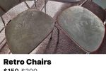 4 chrome chairs