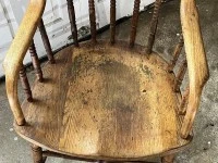 APRIL SALE >> Antique Spindle Back Arm Chair: Oak, or Elm and Ash