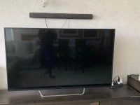 Fridge - large size, TV - 65 inches, King size single slat bed with ma...