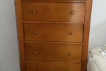 King size bed frame and mattress (2), Timber chest of drawers (2), Cou...