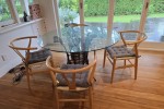 Sofa 3 person, 4 small stools, Dining table without chairs 120cm diame...