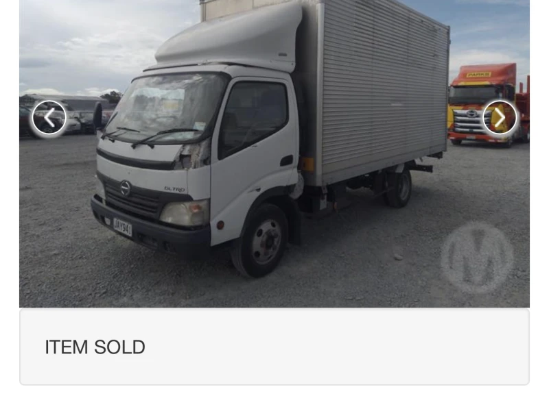 HINO box body truck, starts and runs