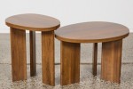 Walnut side tables small - 2, Four chairs, Round table medium small, G...