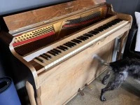 Short upright piano