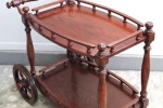 Vintage Oak Two Tier Galerie Drinks Cart Trolley 430x770x660mm