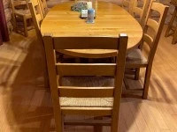 Dining table, Dining chairs x6