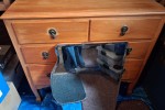 Oak dresser with detached mirror, Chest, Folding table, Low table, Dre...