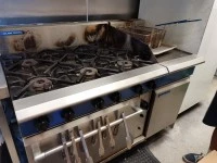 Commercial oven, Commercial deep fryer, Fridge, Approx 20 Moving boxes