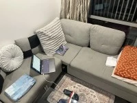 Queen Bed, Fridge, Washing Machine, two medium size furniture cabinet,...