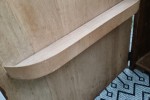 Mid-century wood fold-out sewing table or workstation