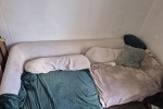King size bed 2 base units and mattress, Sofa, 65" TV in box