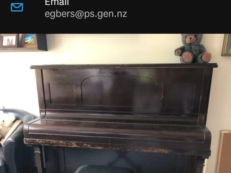 Old upright beckhardt metal frame piano